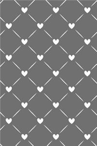 Journal Notebook White Quilted Hearts Pattern 9