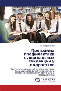 Programma Profilaktiki Suitsidal'nykh Tendentsiy U Podrostkov