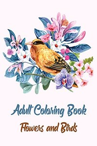 Adult Coloring Book Flowers and Birds
