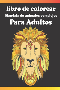 libro de colorear mandala de animales complejos para adultos