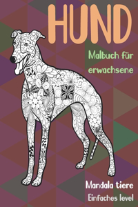 Malbuch für Erwachsene - Einfaches Level - Mandala Tiere - Hund