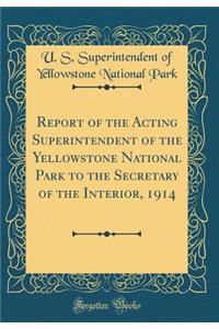 Report of the Acting Superintendent of the Yellowstone National Park to the Secretary of the Interior, 1914 (Classic Reprint)