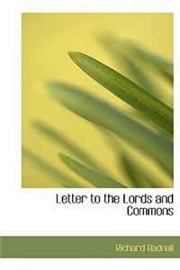 Letter to the Lords and Commons