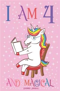 Unicorn Journal I am 4 and Magical