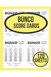 Bunco Score Cards