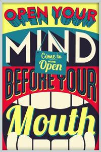 Open Your Mind Before Your Mouth Notebook Journal Writing Diary