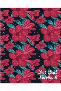 Dot Grid Notebook Floral Pattern