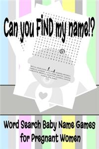 Word Search Baby Name Games for Pregnant Women