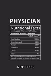 Nutritional Facts Physician Awesome Notebook