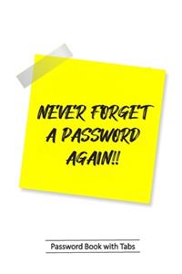 Password Book with Tabs