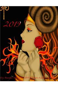 2019 Firey Beautiful Aries 2018-2019 18 Month Academic Year Planner