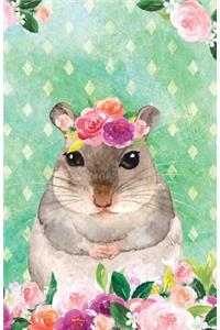 Journal Notebook For Animal Lovers Hamster In Flowers