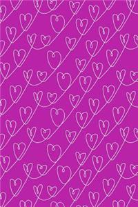 Journal Notebook White Scribbly Hearts Pattern 6