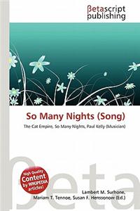 So Many Nights (Song)