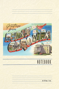 Vintage Lined Notebook Greetings from North Carolina
