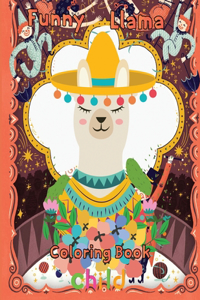 Funny Llama Coloring Book child