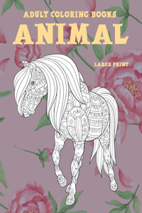 Adult Coloring Books Animal - Large Print