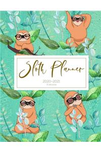 2020 2021 15 Months Lazy Sloth Daily Planner