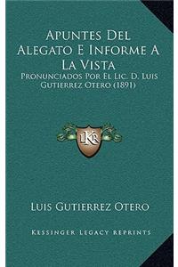 Apuntes Del Alegato E Informe A La Vista