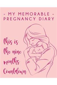 My Memorable Pregnancy Diary: Nine Months Countdown: Everyday Note & Guide - Happy & Healthy Pregnancy