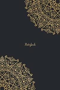 Notizbuch: Skizzenbuch / Tagebuch gold Mandala - DIN A5 120 Seiten liniert - Geschenk