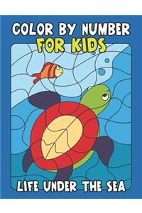 Color By Number for Kids Life Under the Sea