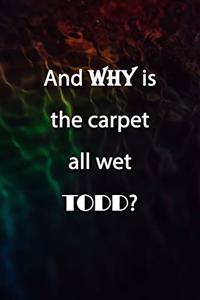 And WHY is the carpet all wet TODD? Notebook
