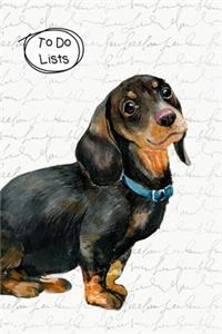 To Do Lists Notebook, Cute Dachshund
