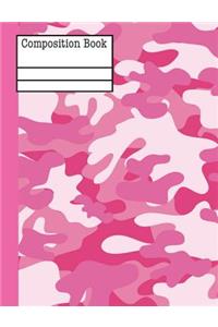 Camouflage Pink Composition Notebook - Wide Ruled