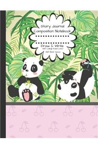 Story Journal Composition Notebook Draw & Write Half College Ruled Lines Half Blank Space: Combined Note and Sketch Workbook Top & Bottom