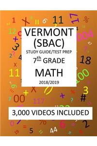 7th Grade VERMONT SBAC, 2019 MATH, Test Prep