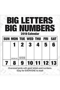 Big Letters Big Numbers 2018 Wall Calendar