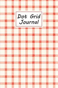 Dot Grid Journal: Dotted Matrix Notebook - Red and White Squares Pattern