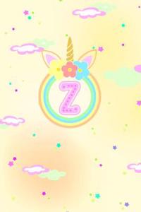 Unicorn Horn Monogram Journal - Letter Z