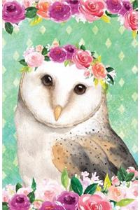 Bullet Journal for Bird Lovers Owl in Flowers: 162 Numbered Pages with 150 Dot Grid Pages, 6 Index Pages and 2 Key Pages in Easy to Carry 5.5 X 8.5 Size.