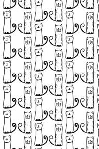 Journal Notebook For Cat Lovers Funny Tall Cats Pattern 1