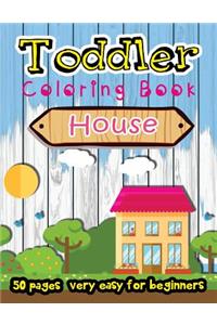 House Toddler Coloring Book 50 Pages very easy for beginners