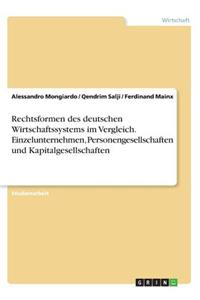Rechtsformen des deutschen Wirtschaftssystems im Vergleich. Einzelunternehmen, Personengesellschaften und Kapitalgesellschaften