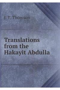 Translations from the Hakayit Abdulla