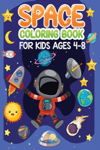 space coloring book for kids ages 4-8