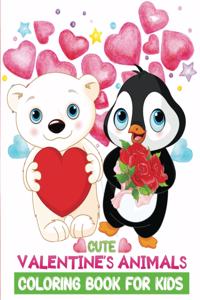 cute valentine's animals coloring book for kids