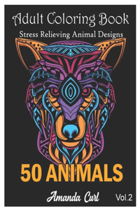 Adult Coloring Book 50 Animals