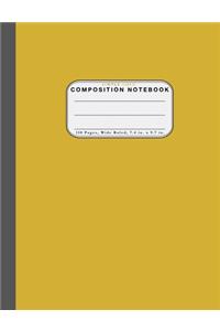 Wide Ruled Composition Notebook Simple Gold