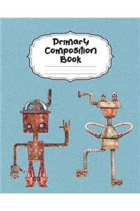 Watercolor Robot Primary Composition Book