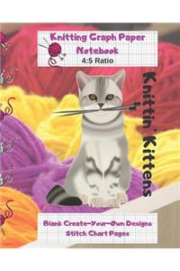 Knittin' Kittens Knitting Graph Paper Notebook Blank Create Your Own Designs Stitch Chart Pages