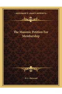 The Masonic Petition for Membership