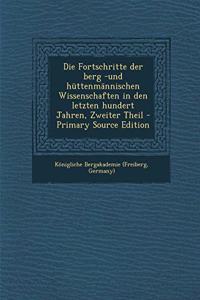 Die Fortschritte Der Berg -Und Huttenmannischen Wissenschaften in Den Letzten Hundert Jahren, Zweiter Theil