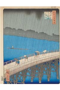 Downpour at Ohashi Bridge in Atake, Ando Hiroshige. Graph Paper Journal