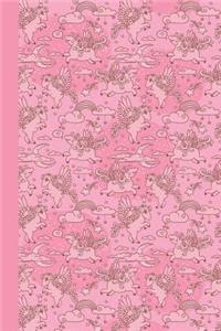 Sketch Journal: Baby Pegasus (Pink) 6x9 - Pages Are Lined on the Bottom Third with Blank Space on Top