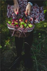 A Girl Holding a Basket of Windfall Apples Harvest Time Journal